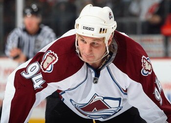 NEWARK, NJ - FEBRUARY 26:  Ryan Smyth #94 of the Colorado Avalanche skates against the New Jersey Devils at the Prudential Center on February 26, 2009 in Newark, New Jersey. The Devils defeated the Avalanche 4-0.  (Photo by Jim McIsaac/Getty Images)