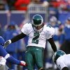 EAST RUTHERFORD, NJ - JANUARY 11:  Place kicker David Akers #2 of the Philadelphia Eagles attempts a field goal during the NFC Divisional Playoff Game against the New York Giants on January 11, 2009 at Giants Stadium in East Rutherford, New Jersey.  The E