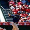 ANAHEIM, CA - JUNE 14:  Adrian Gonzalez #23 of the San Diego Padres bats against the Los Angeles Angels of Anaheim at Angel Stadium on June 14, 2009 in Anaheim, California. The Angels defeated the Padres 6-0.  (Photo by Jeff Gross/Getty Images)