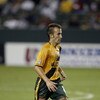 CARSON, CA - AUGUST 30:  Midfielder Peter Vagenas #8 of the Los Angeles Galaxy dribbles the ball during the game against the Dallas Burn at the Home Depot Center on August 30, 2003 in Carson, California. The Galaxy defeated the Burn 2-1. (Photo by Jeff Gr