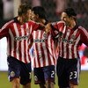 CARSON, CA - SEPTEMBER 27:  Alex Zotinca #23 and Sasha Victorine #18 of CD Chivas USA celebrate Victorine's first half strike to make the score 2-0 against  the Kansas City Wizards during their MLS match at The Home Depot Center on September 27, 2008 in C