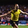 LONDON, ENGLAND - MAY 06:  Andres Iniesta of Barcelona celebrates scoring in the final minutes during the UEFA Champions League Semi Final Second Leg match between Chelsea and Barcelona at Stamford Bridge on May 6, 2009 in London, England.  (Photo by Jami
