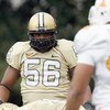 NASHVILLE, TN - NOVEMBER 22:  Greg Billinger #56 of the Vanderbilt Commodores looks over the line of scrimmage during the game against the Tennessee Volunteers at Vanderbilt Stadium on November 22, 2008 in Nashville, North Carolina.  (Photo by Kevin C. Co