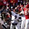 KANSAS CITY, MO - DECEMBER 10:  Steve McNair #9 of the Baltimore Ravens passes against the Kansas City Chiefs at Arrowhead Stadium December 10, 2006 in Kansas City, Missouri. The Ravens beat the Chiefs 20-10.  (Photo by Dilip Vishwanat/Getty Images)