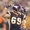 MINNEAPOLIS - SEPTEMBER 21:  Jared Allen #69 of the Minnesota Vikings gestures against the Carolina Panthers during their NFL game at the Hubert H. Humphrey Metrodome on September 21, 2008 in Minneapolis, Minnesota. The Vikings defeated the Panthers 20-10