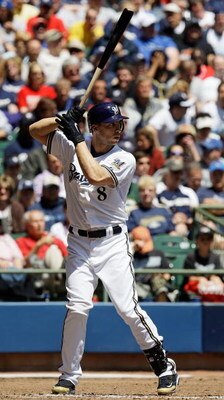 MILWAUKEE - MAY 14: Ryan Braun #8 of the Milwaukee Brewers prepares to hit the ball against the Florida Marlins on May 14, 2009 at Miller Park in Milwaukee, Wisconsin. The Brewers defeated the Marlins 5-3. (Photo by Jonathan Daniel/Getty Images)