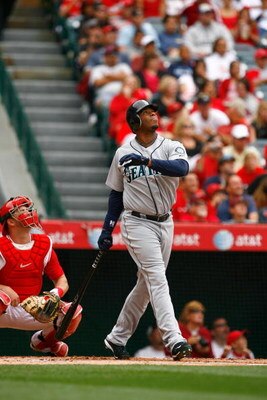 ANAHEIM, CA - MAY 31:  Ken Griffey Jr. #24 of the Seattle Mariners bats against the Los Angeles Angels of Anaheim at Angel Stadium on May 31, 2009 in Anaheim, California.  (Photo by Jeff Gross/Getty Images)