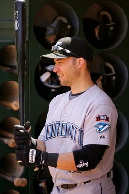 OAKLAND, CA - MAY 09:  Marco Scutaro #19 of the Toronto Blue Jays stands in the dugout before their game against the Oakland Athletics on May 9, 2009 at the Oakland Coliseum in Oakland, California.  (Photo by Ezra Shaw/Getty Images)