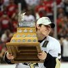 DETROIT - JUNE 12:  Evgeni Malkin #71 of the Pittsburgh Penguins wins the MVP after a 2-1 win over the Detroit Red Wings during Game Seven of the 2009 NHL Stanley Cup Finals at Joe Louis Arena on June 12, 2009 in Detroit, Michigan.  (Photo by Bruce Bennet