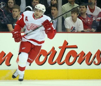 COLUMBUS, OHIO - APRIL 23:  Pavel Datsyuk #13 of the Detroit Red Wings skates against the Columbus Blue Jackets during Game Four of the Western Conference Quarterfinals of the 2009 Stanley Cup Playoffs on April 23, 2009 at the Nationwide Arena in Columbus