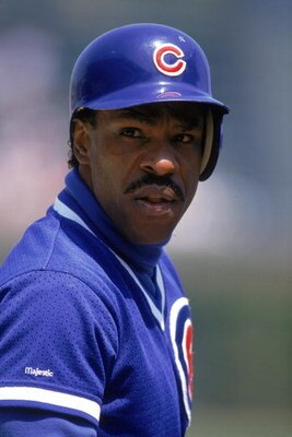 CHICAGO - 1991:  Andre Dawson #8 of the Chicago Cubs looks on over his shoulder during a game in 1991 at Wrigley Field in Chicago, Illinois.  (Photo by Jonathan Daniel/Getty Images)     