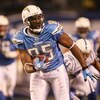 SAN DIEGO - JANUARY 03:  Antonio Gates #85 of the San Diego Chargers runs after a catch against the Indianapolis Colts during their AFC Wild Card Game on January 3, 2009 at Qualcomm Stadium in San Diego, California.  (Photo by Stephen Dunn/Getty Images)