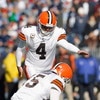 NASHVILLE, TN - DECEMBER 7:    Phil Dawson #4 of the Cleveland Browns kicks a field goal during the game against the Tennessee Titans on December 7, 2008 at LP Field in Nashville, Tennessee.  (Photo by Kevin C. Cox/Getty Images)