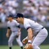 1989:  Steve Balboni #50 of the New York Yankees readies for a play during a 1989 season game.  Steve Balboni played for the New York Yankees from 1981-1983 and 1989-1990. (Photo by Otto Greule Jr/Getty Images)