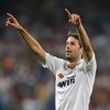MADRID, SPAIN - SEPTEMBER 17:  Ruud van Nistelrooy of Real Madrid celebrates scoring the second goal during the UEFA Champions League Group H match between Real Madrid and BATE Borisov at the Santiago Bernabeu stadium on September 17, 2008 in Madrid, Spai
