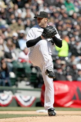 CHICAGO - APRIL 7: Mark Buehrle #56 of the Chicago White Sox pitches against the Kansas City Royals during the Opening Day game on April 7, 2009 at U.S. Cellular Field in Chicago, Illinois. (Photo by Jonathan Daniel/Getty Images) 
