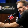 ORLANDO, FL - JUNE 14:  Head coach Stan Van Gundy of the Orlando Magic talks to the media after the Magic lost to the Los Angeles Lakers in Game Five of the 2009 NBA Finals on June 14, 2009 at Amway Arena in Orlando, Florida.  The Lakers won 99-86.  NOTE 