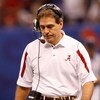 NEW ORLEANS - JANUARY 02:  Head coach Nick Saban of the Alabama Crimson Tide looks down in the first half while taking on the Utah Utes during the 75th Allstate Sugar Bowl at the Louisiana Superdome on January 2, 2009 in New Orleans, Louisiana.  (Photo by