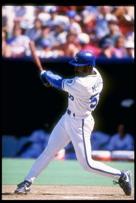 29 Jul 1993:  Outfielder Brain McRae of the Kansas City Royals in action during a game against the Texas Rangers at Royals Stadium in Kansas City, Missouri.  Mandatory Credit: Jonathan Daniel  /Allsport