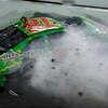 DAYTONA BEACH, FL - JULY 04:  Kyle Busch, driver of the #18 Interstate Batteries Toyota, crashes on the final lap during the NASCAR Sprint Cup Series 51st Annual Coke Zero 400 at Daytona International Speedway on July 4, 2009 in Daytona Beach, Florida.  (