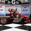 WATKINS GLEN, NY - JULY 05:  Justin Wilson driver of the #18 Z-Line Design Dale Coyne Racing Dallara Honda celebrates with his team owner Dale Coyne after the teams first ever victory at the IRL IndyCar Series Camping World Grand Prix at The Glen on July 