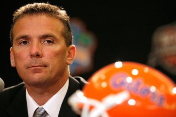 FORT LAUDERDALE, FL - JANUARY 07: Head coach Urban Meyer of the Florida Gators speaks during the FedEx BCS Head Coaches Press Conference at Harbor Beach Marriott Resort & Spa on January 7, 2009 in Fort Lauderdale, Florida. (Photo by Doug Benc/Getty Imag