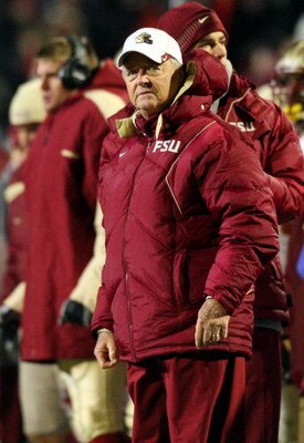 COLLEGE PARK, MD - NOVEMBER 22:  Head coach Bobby Bowden of the Florida State Seminoles looks on against the Maryland Terrapins on November 22, 2008 at Byrd Stadium in College Park, Maryland.  (Photo by Jim McIsaac/Getty Images)
