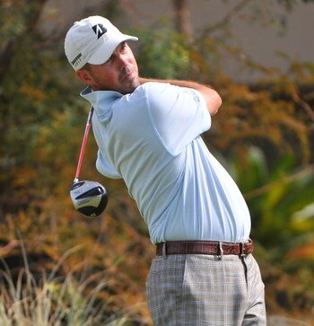 LAS VEGAS- OCTOBER 19: Matt Kuchar tees off the 3rd hole during the fourth and final round of  the Justin Timberlake Shriners Hospitals for Children Open held at the TPC Summerlin on Sunday, October 19, 2008 in Las Vegas, Nevada. (Photo by Marc Feldman/Ge
