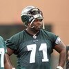 PHILADELPHIA - MAY 1: Offensive tackle Jason Peters #71 of the Philadelphia Eagles practices during minicamp at the NovaCare Complex on May 1, 2009 in Philadelphia, Pennsylvania. (Photo by Hunter Martin/Getty Images)