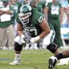 ORLANDO, FL - JANUARY 1: Guard Joel Foreman #67 of the Michigan State Spartans sets to block against the Georgia Bulldogs at the 2009 Capital One Bowl at the Citrus Bowl on January 1, 2009 in Orlando, Florida.  (Photo by Al Messerschmidt/Getty Images) 