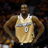 CLEVELAND - APRIL 19:  Gilbert Arenas #0 of the Washington Wizards smiles in the game against the Cleveland Cavaliers in Game One of the Eastern Conference Quarterfinals during the 2008 NBA Playoffs on April 19, 2008 at Quicken Loans Arena in Cleveland, O