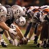 OAKLAND, CA - SEPTEMBER 8:  The Denver Broncos defense line up against the Oakland Raiders offense during the NFL game against the Oakland Raiders on September 8, 2008 at McAfee Coliseum in Oakland, California. The Broncos defeated the Raiders 41-14. (Pho