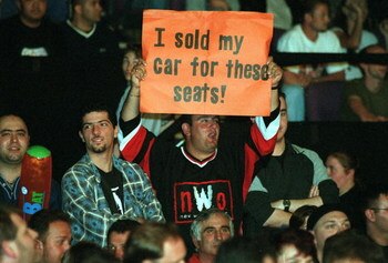 09 Oct 2000:  General view of wrestling fans at the World Chamionship Wrestling ''Thunder Down Under'' night at the Sydney Entertainment Centre, Sydney, Australia. Mandatory Credit: Scott Barbour/ALLSPORT