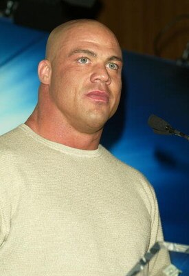 NEW YORK - MARCH 11:  Wrestler Kurt Angle attends a press conference to promote Wrestlemania XX at Planet Hollywood March 11, 2004 in New York City.  (Photo by Peter Kramer/Getty Images)