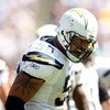 SAN DIEGO - SEPTEMBER 07:  Linebacker Shawne Merriman #56 of the San Diego Chargers exhorts the crowd against the Carolina Panthers on September 7, 2008 at Qualcomm Stadium in San Diego, California. The Panthers won 26-24.  (Photo by Stephen Dunn/Getty Im