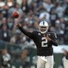 OAKLAND, CA - NOVEMBER 30: Quarterback  JaMarcus Russell #2 of the Oakland Raiders passes the ball against the Kansas City Chiefs during an NFL game on November 30, 2008 at the Oakland-Alameda County Coliseum in Oakland, California. (Photo by Jed Jacobsoh