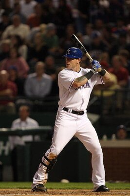 ARLINGTON, TX - APRIL 15:  Centerfielder Josh Hamilton of the the Texas Rangers at bat on April 15, 2009 at Rangers Ballpark in Arlington, Texas.  (Photo by Ronald Martinez/Getty Images)