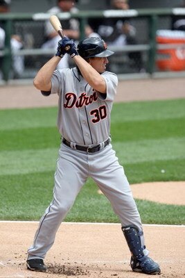 CHICAGO - JUNE 08: Magglio Ordonez #30 of the Detroit Tigers stands at bat against the Chicago White Sox on June 8, 2009 at U.S. Cellular Field in Chicago, Illinois. (Photo by Jonathan Daniel/Getty Images) 