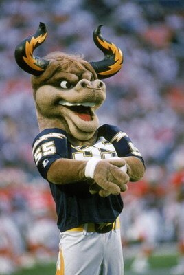 MIAMI - JANUARY 29:  The San Diego Chargers mascot stands on the field during a game with the San Francisco 49ERS against the San Diego Chargers in Super Bowl XXIX at Joe Robbie Stadium on January 29, 1995 in Miami, Florida. The San Francisco won 49-26. (