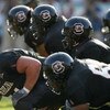 COLUMBIA, SC - SEPTEMBER 11:  The offensive line of the South Carolina Gamecocks readies for the snap of the ball against the Georgia Bulldogs during their game at Williams-Brice Stadium on September 11, 2004 in Columbia, South Carolina. Georgia defeated 