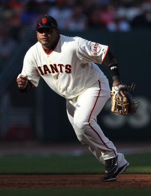 SAN FRANCISCO - MAY 17:  Pablo Sandoval #48 of the San Francisco Giants waits at third base against the New York Mets during a Major League Baseball game on May17, 2009 at AT&T Park in San Francisco, California.  (Photo by Jed Jacobsohn/Getty Images)