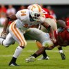 ATHENS, GA - OCTOBER 11:  Eric Berry #14 of the Tennessee Volunteers tackles Knowshon Moreno #24 of the Georgia Bulldogs during the game at Sanford Stadium on October 11, 2008 in Athens, Georgia.  (Photo by Kevin C. Cox/Getty Images)