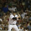 BOSTON, MA - SEPTEMBER 3:  Doug Mientkiewicz #13 of Boston Red Sox bats against the Texas Rangers on September 3, 2004 at Fenway Park in Boston, Massachusetts.(Photo by Rick Stewart/Getty Images)