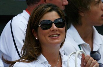 WIMBLEDON, ENGLAND - JUNE 29:  Mirka Federer, wife of Roger Federer of Switzerland looks on prior his men's singles fourth round match against Robin Soderling of Sweden on Day Seven of the Wimbledon Lawn Tennis Championships at the All England Lawn Tennis