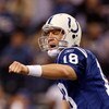 INDIANAPOLIS - NOVEMBER 16:  Payton Manning #18 of the Indianapolis Colts calls out a play during the first quarter against the Houston Texans at Lucas Oil Stadium on November 16, 2008 in Indianapolis, Indiana.  (Photo by Harry How/Getty Images)