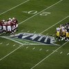 TAMPA, FL - FEBRUARY 01:  The Arizona Cardinals offensive huddle stands across from the the Pittsburgh Steelers defensive huddle during Super Bowl XLIII on February 1, 2009 at Raymond James Stadium in Tampa, Florida.  (Photo by Doug Benc/Getty Images)