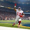 ST. LOUIS, MO - SEPTEMBER 14: Plaxico Buress #17 of the New York Giants celebrates a touchdown against the St. Louis Rams at the Edward Jones Dome on September 14, 2008 in St. Louis, Missouri. (Photo by Dilip Vishwanat/Getty Images)