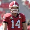 ATHENS, GA - SEPTEMBER 29: Quarterback Joe Cox #14 of  the Georgia Bulldogs warms up before play against the Mississippi  Rebels at Sanford Stadium on September 29, 2007 in Athens, Georgia.  Georgia won 45 - 17. (Photo by Al Messerschmidt/Getty Images)