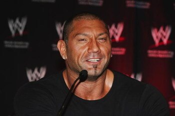 SYDNEY, AUSTRALIA - JUNE 15:  WWE World Heavyweight Champion Batista during the WWE Smackdown Photo Call at the Sheraton on the Park Hotel on June 15, 2008 in Sydney, Australia.  (Photo by Gaye Gerard/Getty Images)