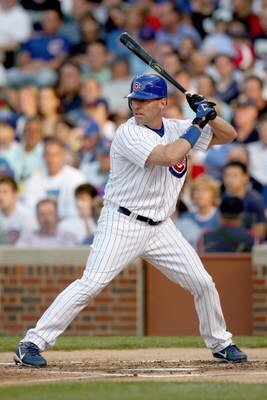 CHICAGO - JUNE 22:  Jim Edmonds #15 of the Chicago Cubs stands ready at bat during the game against the Chicago White Sox on June 22, 2008 at Wrigley Field in Chicago, Illinois. The Cubs defeated the White Sox 7-1. (Photo by Jonathan Daniel/Getty Images) 